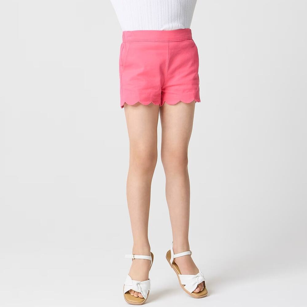 NWT Crewcuts J. Crew Scallop Hem Pull On Shorts Fuchsia Pink Girls Size 8